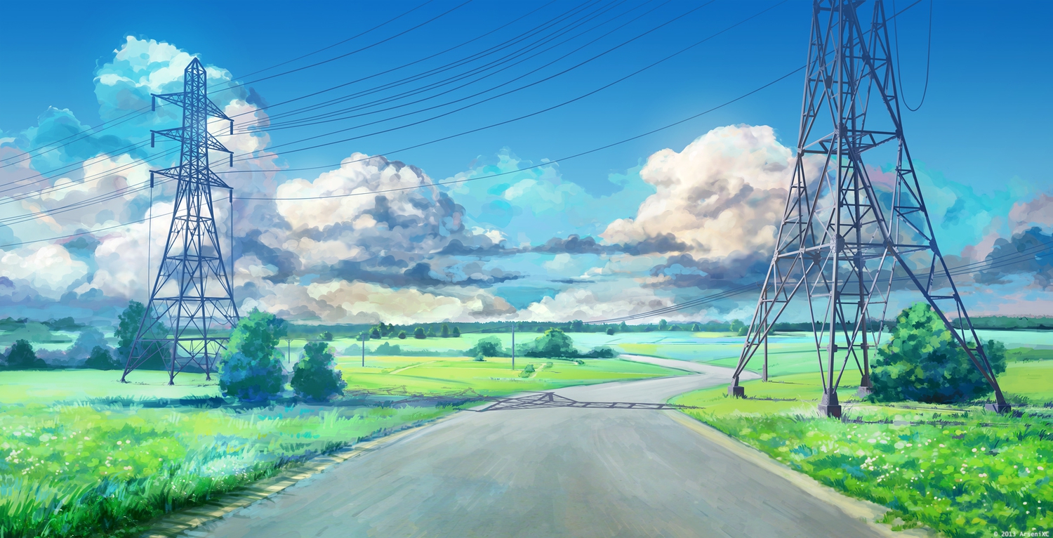 arsenixc, clouds, everlasting_summer, grass, landscape, no_humans, original, scenic