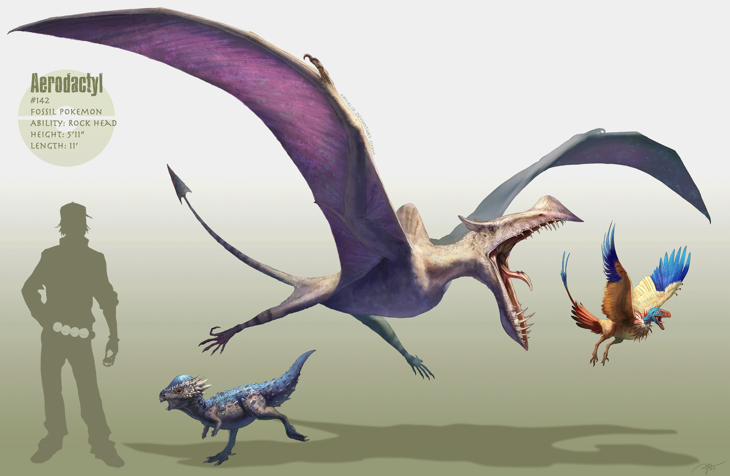 aerodactyl, animated, archen, arvalis, bones, cranidos, pokemon, realistic, silhouette, watermark