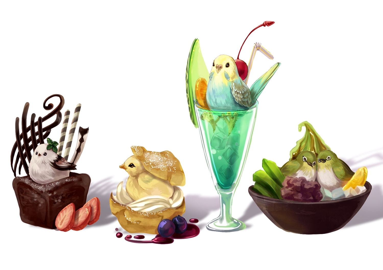 animal, bird, cake, drink, food, janis_(hainegom), original