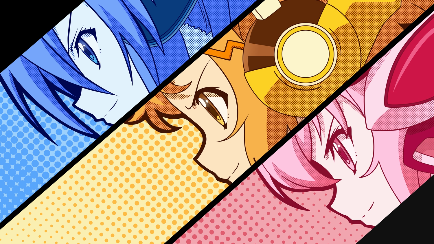 blue_hair, kazanari_tsubasa, senki_zesshou_symphogear, tachibana_hibiki, vector, yukine_chris