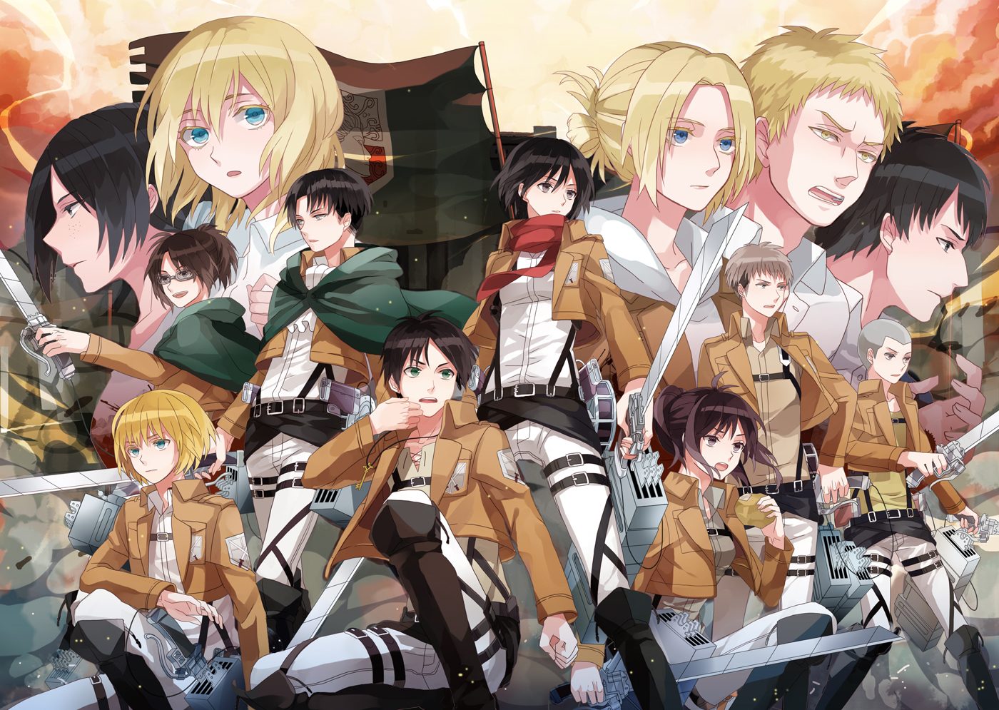 annie_leonhardt, armin_arlert, bertholt_fubar, christa_renz, conny_springer, eren_jaeger, hanji_zoe, jean_kirchstein