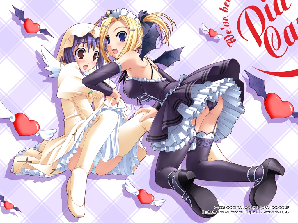 horiuchi_sana, murakami_suigun, pia_carrot, waitress