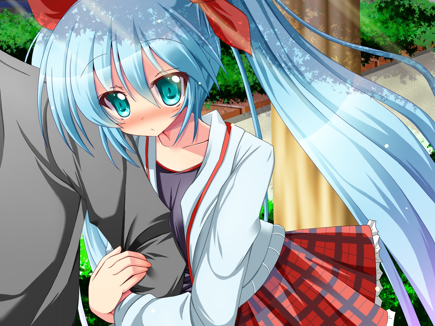 aqua_eyes, aqua_hair, blush, hatsune_miku, long_hair, rankiryuu, twintails, vocaloid