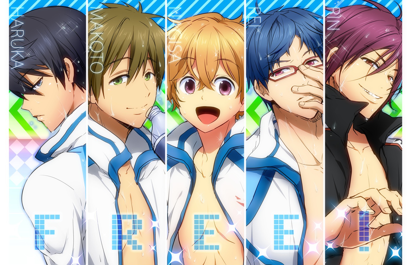 all_male, free!, glasses, group, hazuki_nagisa, kl, male, matsuoka_rin