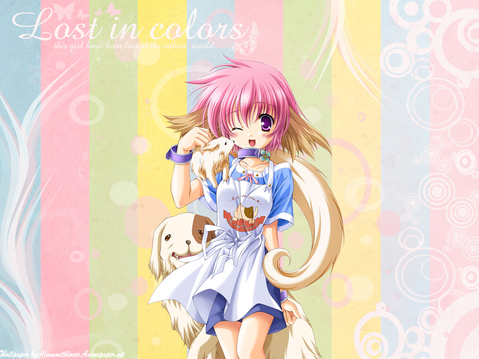 animal, animal_ears, apron, blush, clover_(company), collar, dog, doggirl