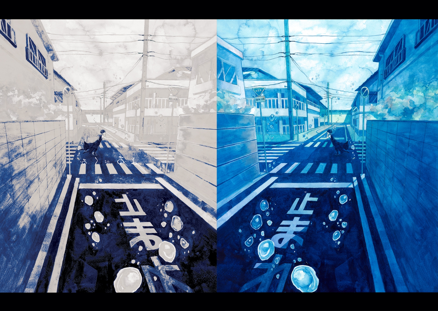 bubbles, building, original, wayukako