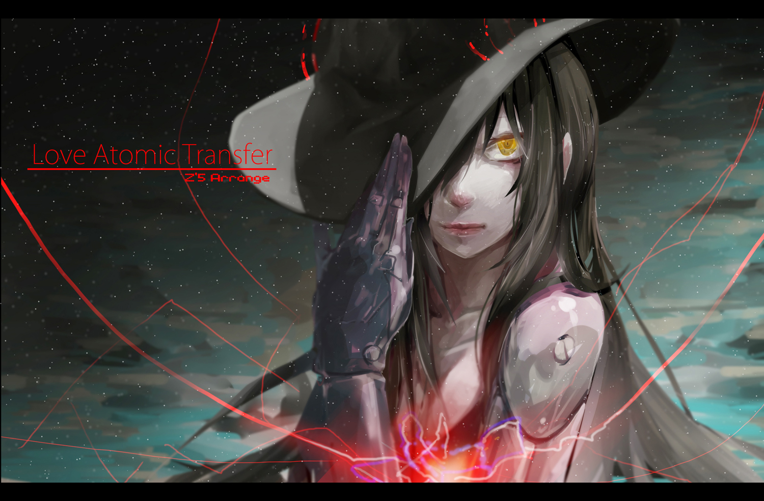 black_hair, hat, hoshima, techgirl, vocaloid, yellow_eyes
