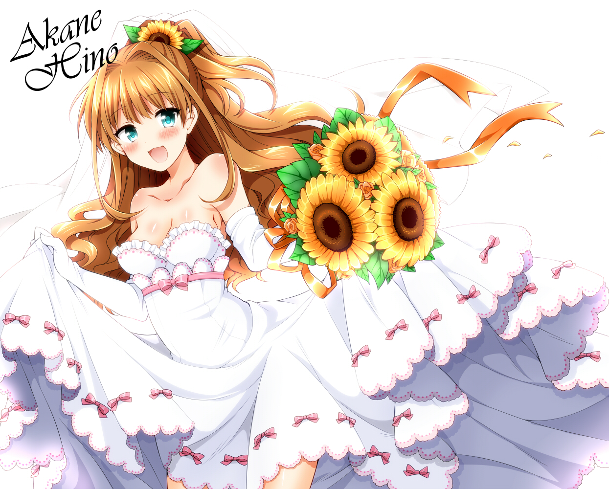 breasts, brown_hair, cleavage, dress, hino_akane_(idolmaster), idolmaster, idolmaster_cinderella_girls, long_hair