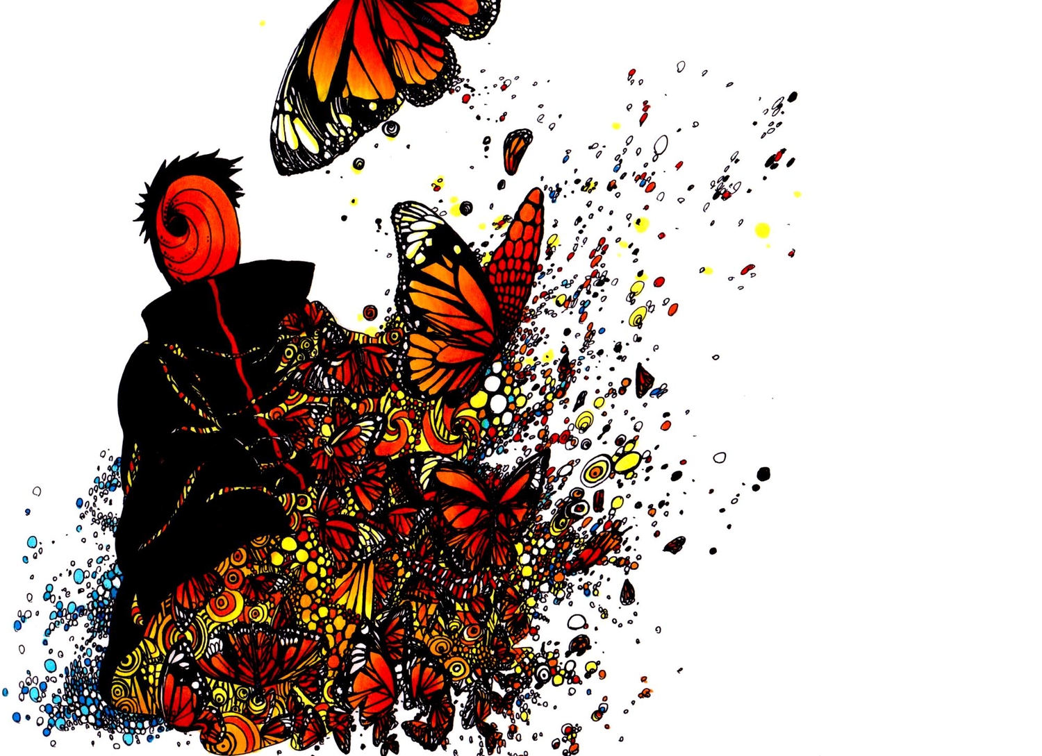 all_male, black_hair, butterfly, male, mask, naruto, naruto_shippuden, onyaskr