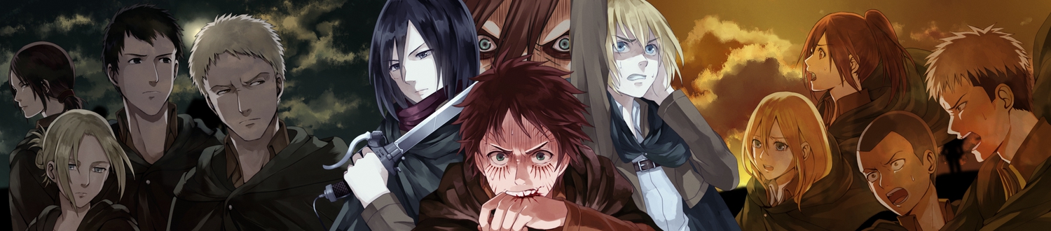 annie_leonhardt, armin_arlert, bertholt_fubar, christa_renz, conny_springer, eren_jaeger, group, jean_kirchstein, mikasa_ackerman, reiner_braun, rogue_titan, sasha_browse, shingeki_no_kyojin, xino, ymir_(shingeki_no_kyojin)