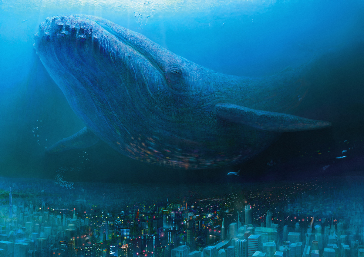 animal, bubbles, city, fish, original, underwater, water, yamahiro