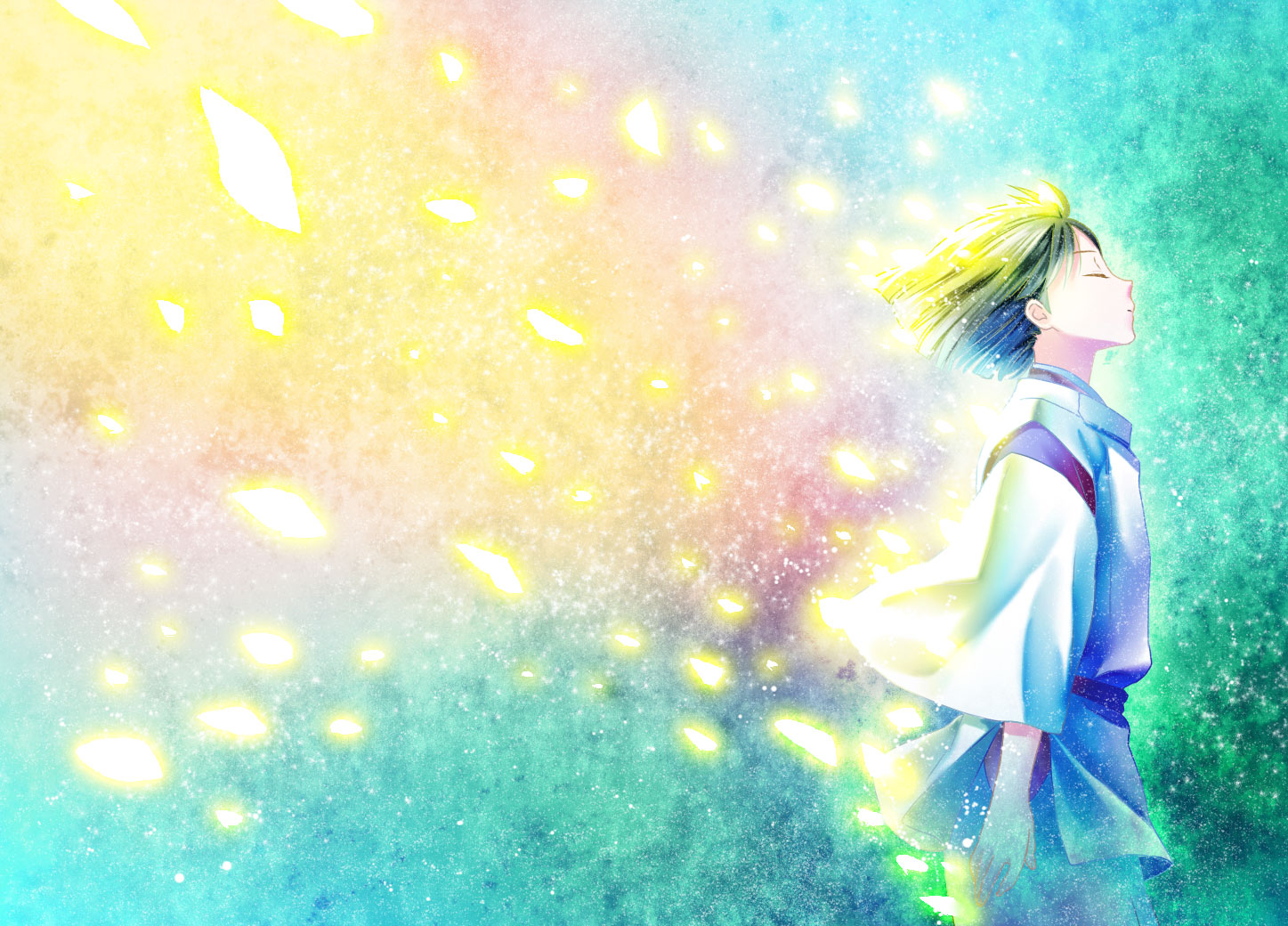 all_male, brown_hair, japanese_clothes, male, nigihayami_kohakunushi, sen_to_chihiro_no_kamikakushi, yuzuki_kaoru