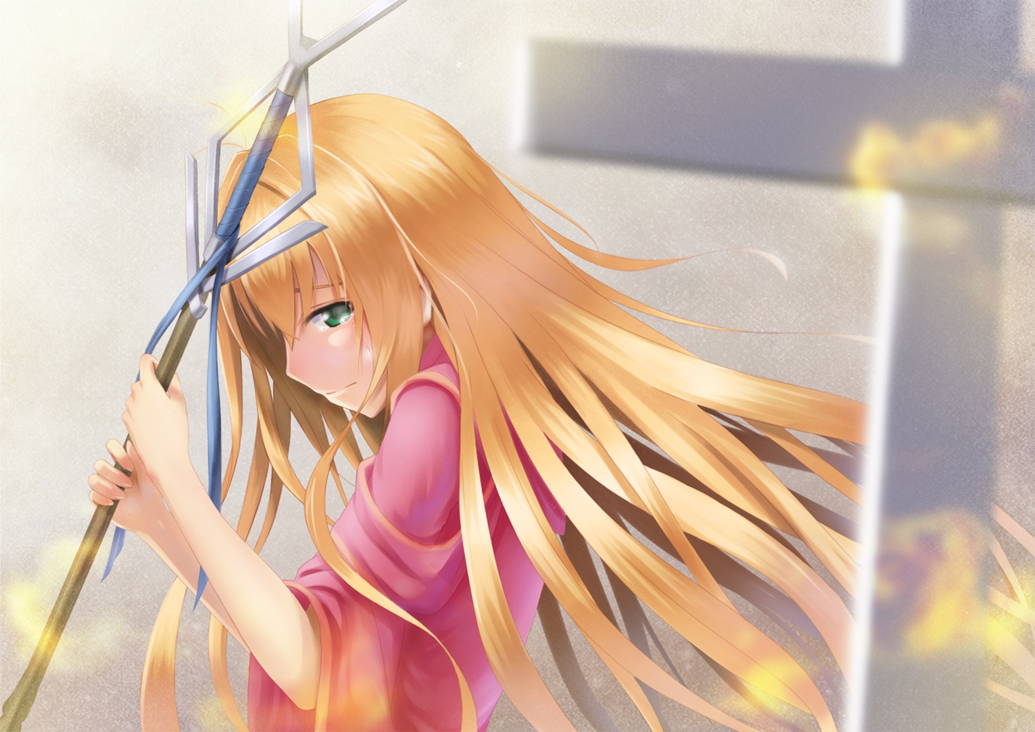 ai_astin, blonde_hair, green_eyes, kamisama_no_inai_nichiyoubi, lemoo, long_hair, tears