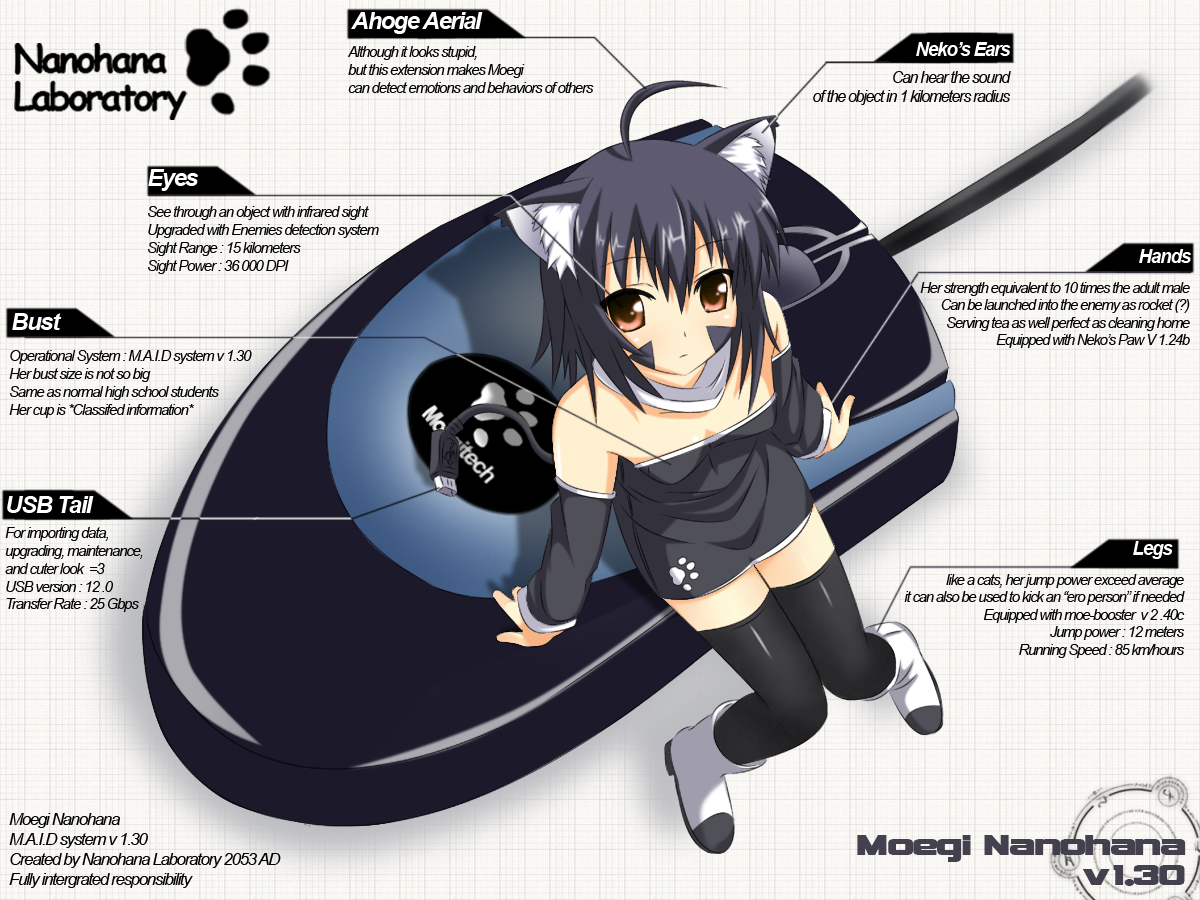 animal_ears, anthropomorphism, black_hair, catgirl, nugi_(armenci), original, tail