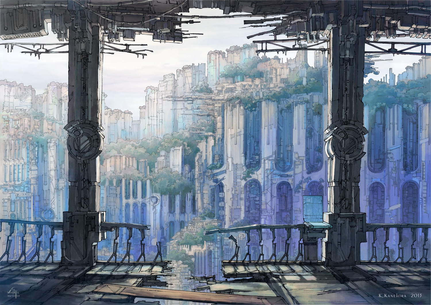 jpeg_artifacts, k_kanehira, no_humans, original, ruins, scenic, watermark