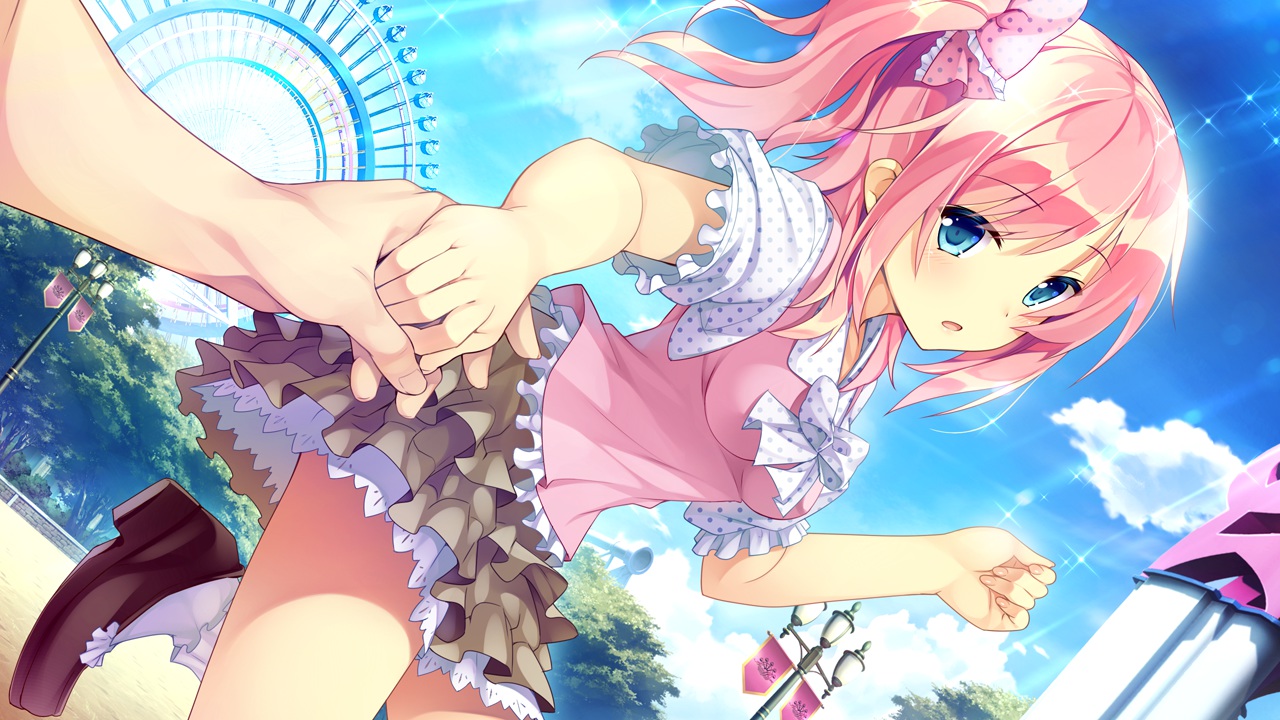 blue_eyes, bow, clouds, game_cg, hearts_(company), koba_kasumi, koi_saku_miyako_ni_ai_no_yakusoku_wo_~annaffiare~, natsume_eri