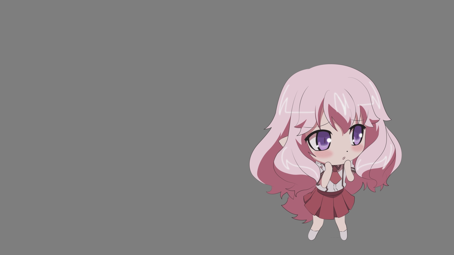 baka_to_test_to_shoukanjuu, blush, chibi, himeji_mizuki, long_hair, pink_hair, purple_eyes, school_uniform