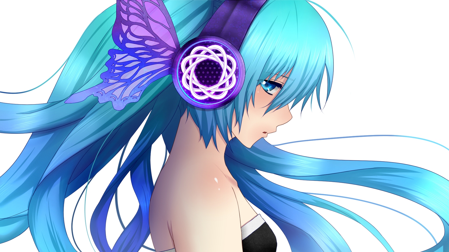 blue_eyes, blue_hair, daburu, hatsune_miku, headphones, long_hair, magnet_(vocaloid), vocaloid