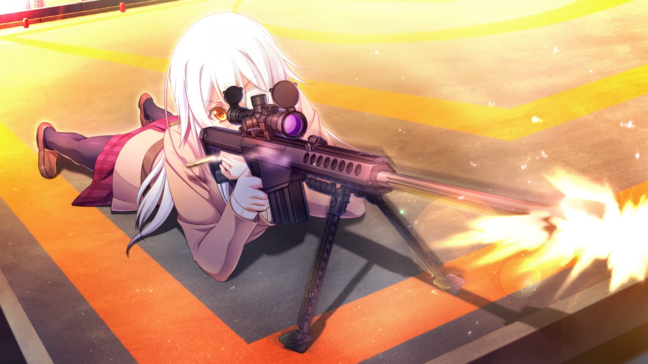 cinematograph, game_cg, gun, innocent_bullet, long_hair, miyasu_sanae, oosaki_shinya, pantyhose