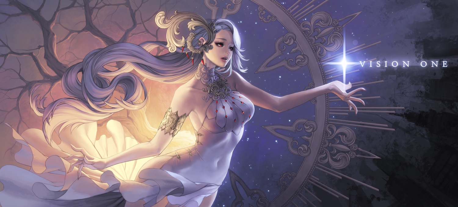 choker, dress, elbow_gloves, gloves, gray_hair, long_hair, love_cacao, original