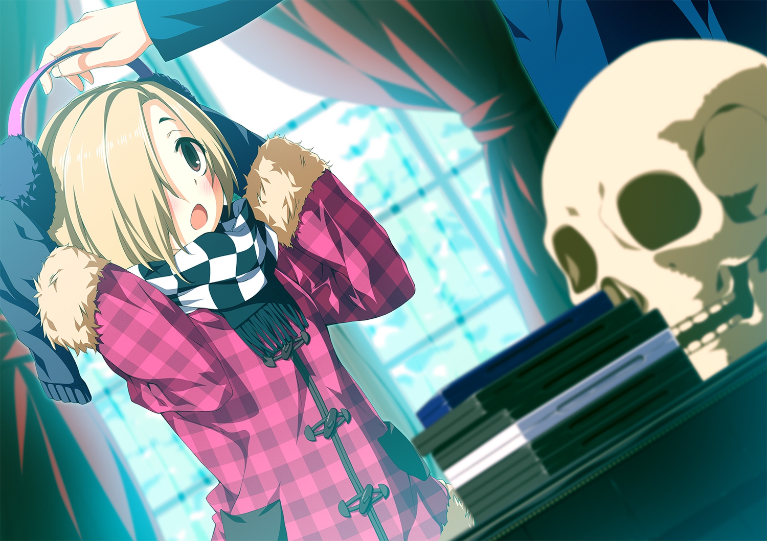 2c=galore, blonde_hair, blush, brown_eyes, earmuffs, idolmaster, idolmaster_cinderella_girls, scarf