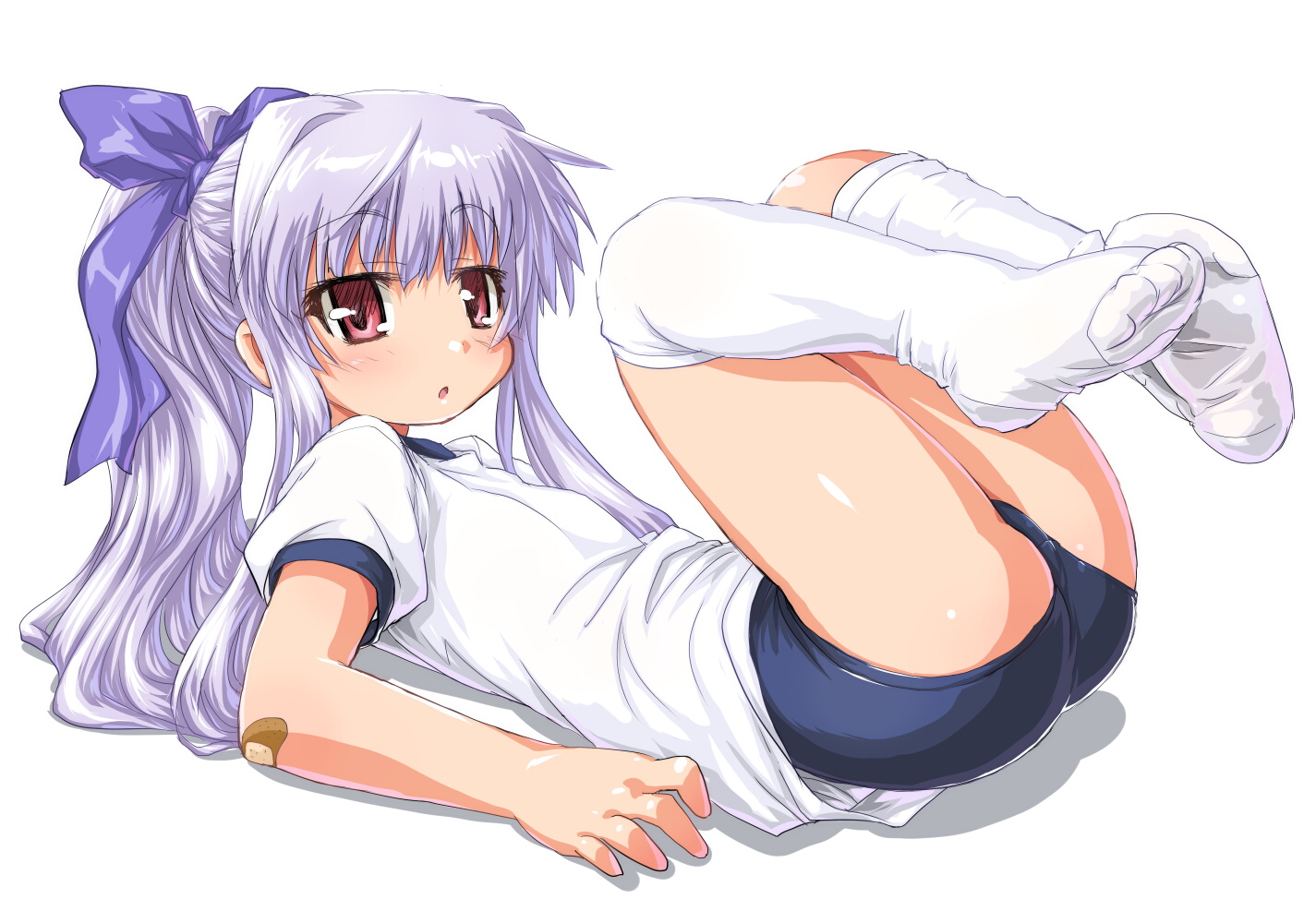 3-11, aliasing, bandaid, bloomers, bow, dd_(ijigendd), gym_uniform, loli