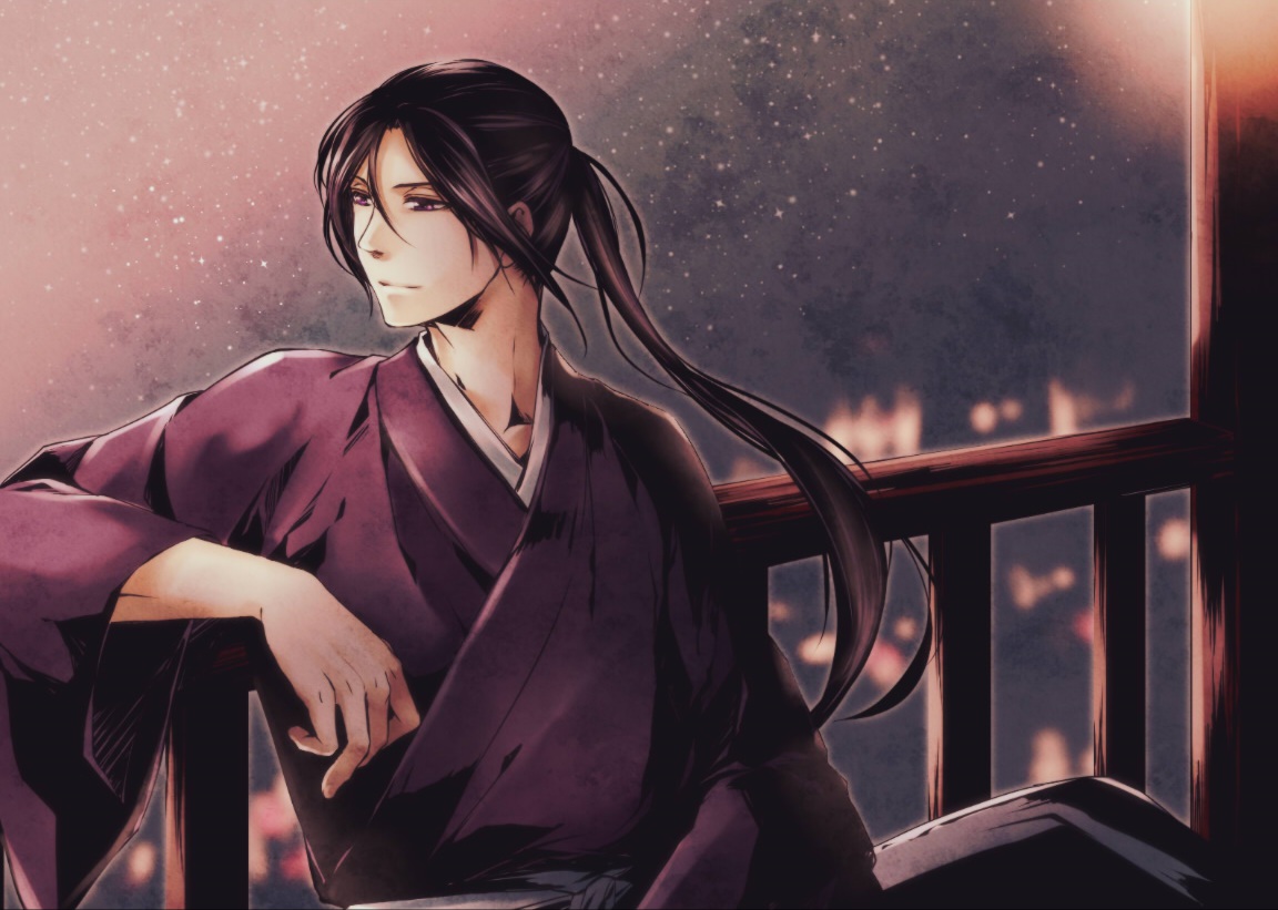 all_male, aoi_(artist), black_hair, hakuouki_shinsengumi_kitan, hijikata_toshizou, japanese_clothes, long_hair, male