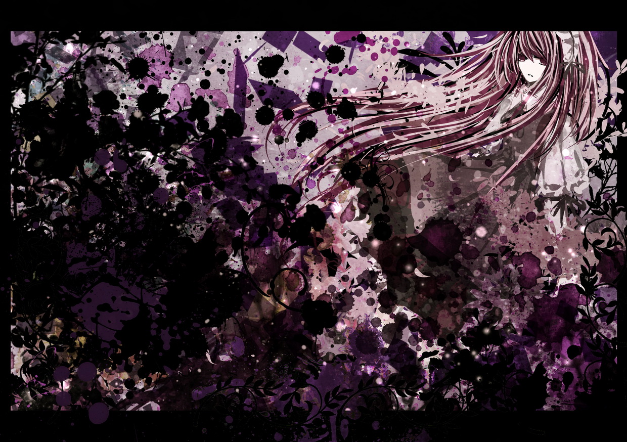 brown_eyes, dress, headdress, jpeg_artifacts, long_hair, megurine_luka, pink_hair, ruuya_higashino