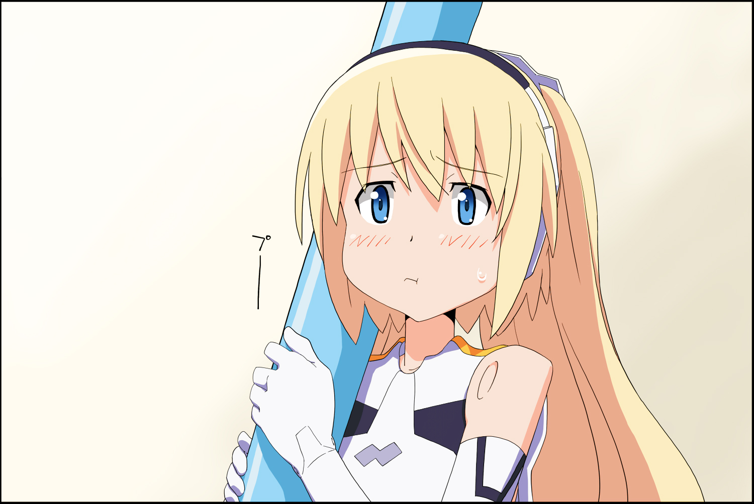 arnval, blonde_hair, blue_eyes, busou_shinki, elbow_gloves, gloves, headband, ikuya_koimori