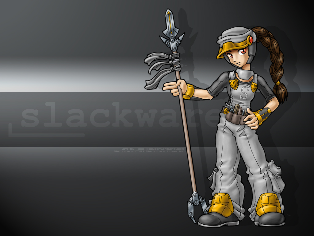 anthropomorphism, gray, juzo-kun, linux, os-tan, slackware, spear, weapon