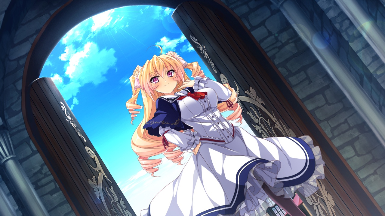 blonde_hair, dress, game_cg, girls_be_ambitious!, long_hair, misasagi_erena, mtu, purple_eyes