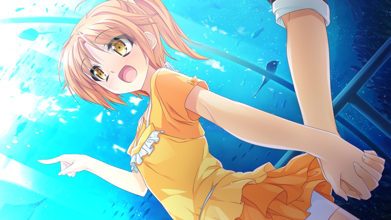 animal, aono_sena, fish, game_cg, girls_be_ambitious!, mtu, orange_hair, score