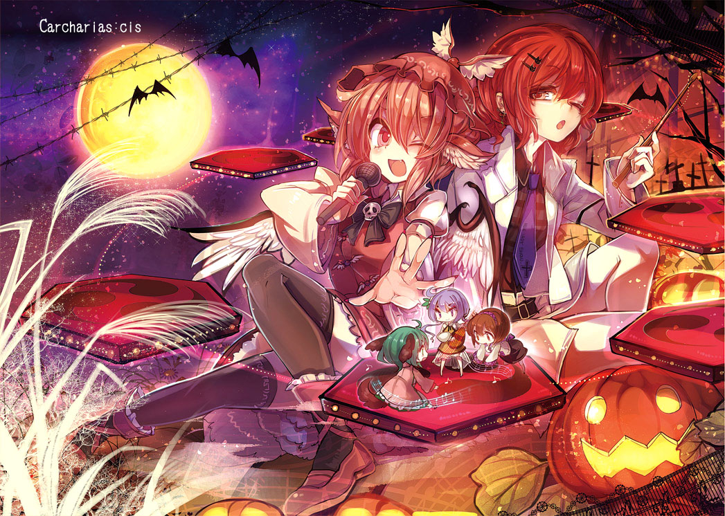 animal, animal_ears, bat, boots, bow, brown_hair, chibi, cis_(carcharias)