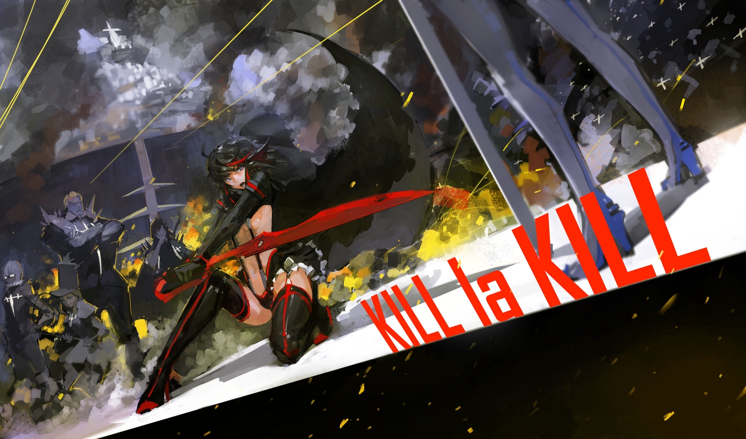 black_hair, blonde_hair, blueman, gamagouri_ira, glasses, gray_eyes, group, hat