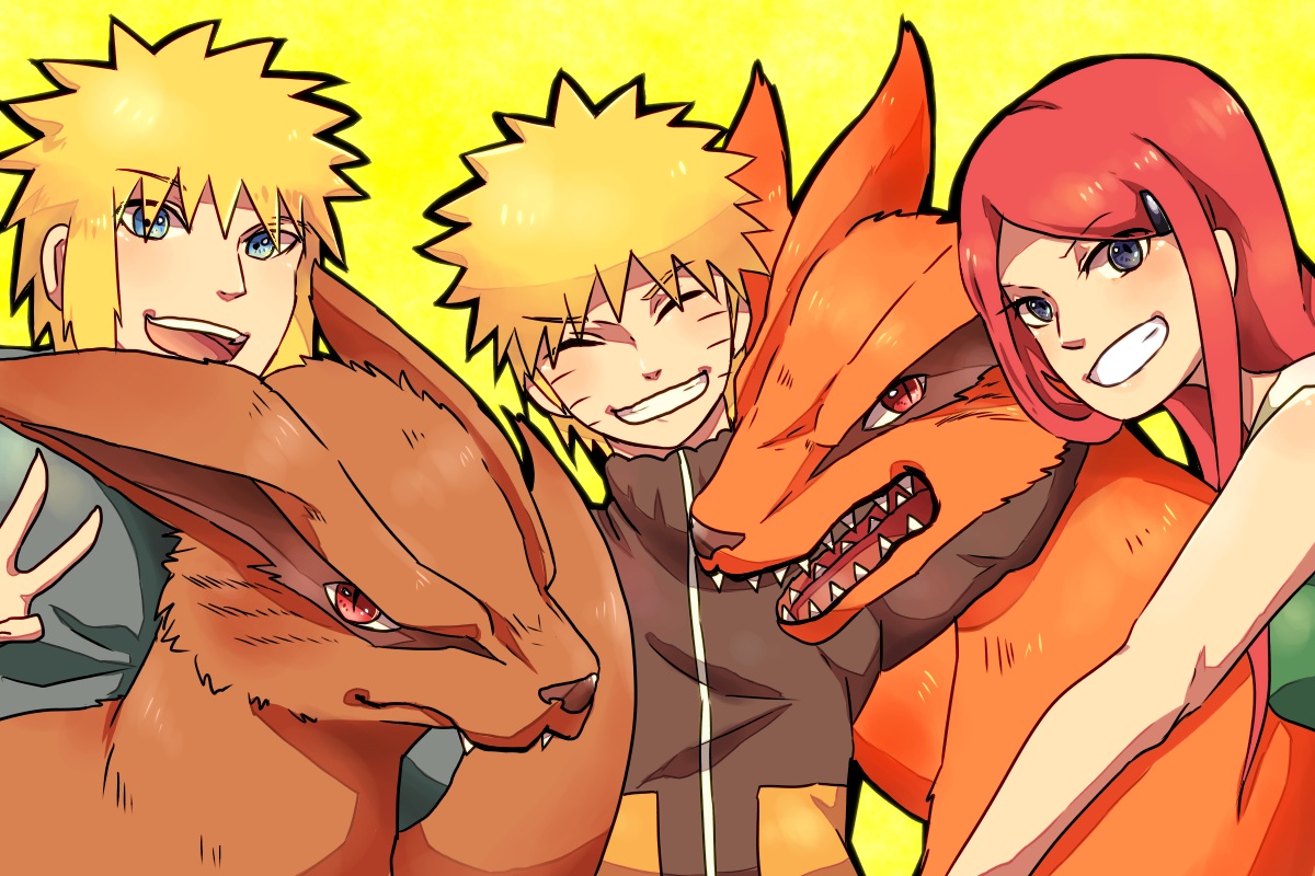 blonde_hair, blue_eyes, kurama_(naruto), male, namikaze_minato, naruto, naruto_shippuden, o96ap
