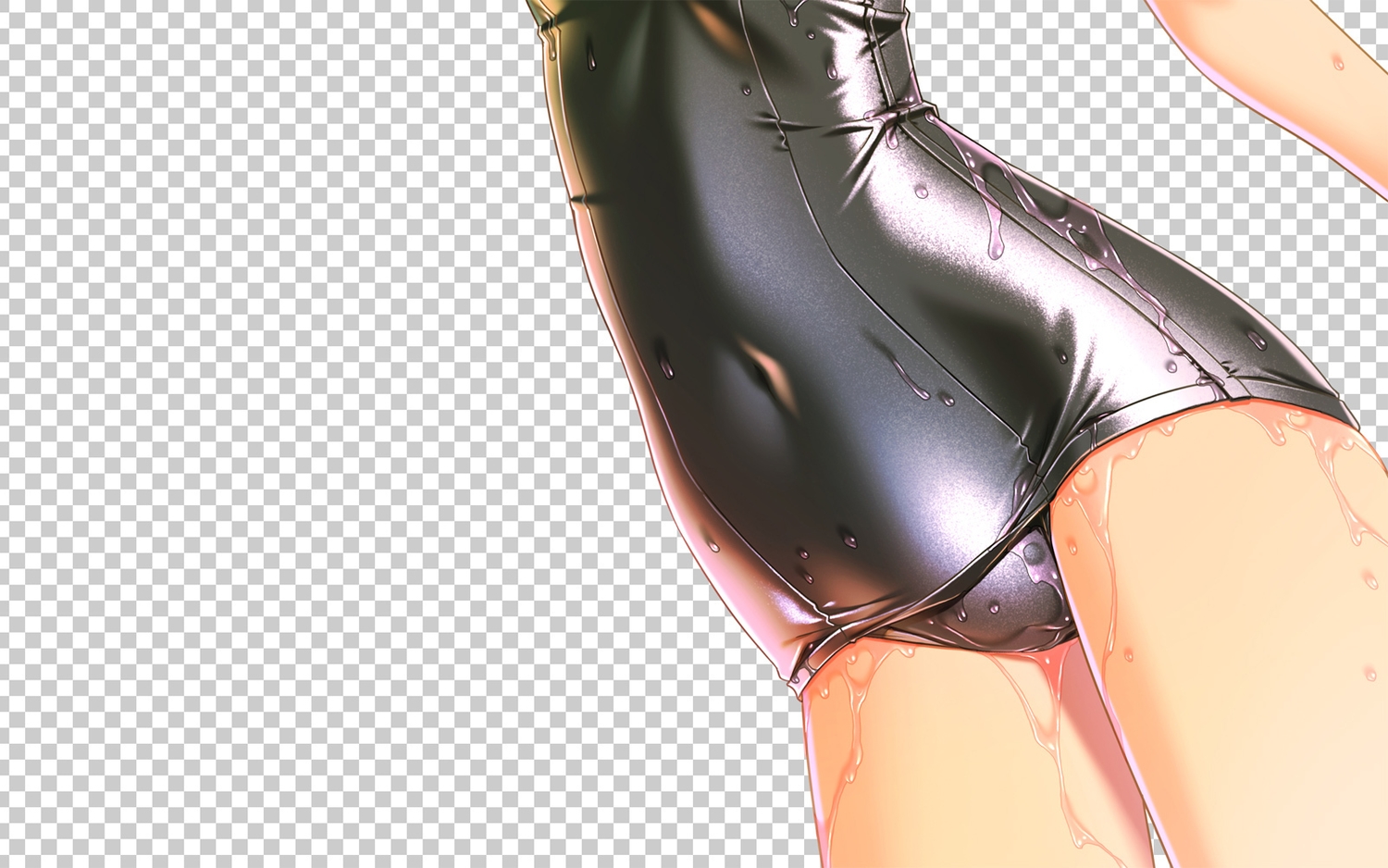 realistic, sakuya_tsuitachi, school_swimsuit, skintight, swimsuit, wet