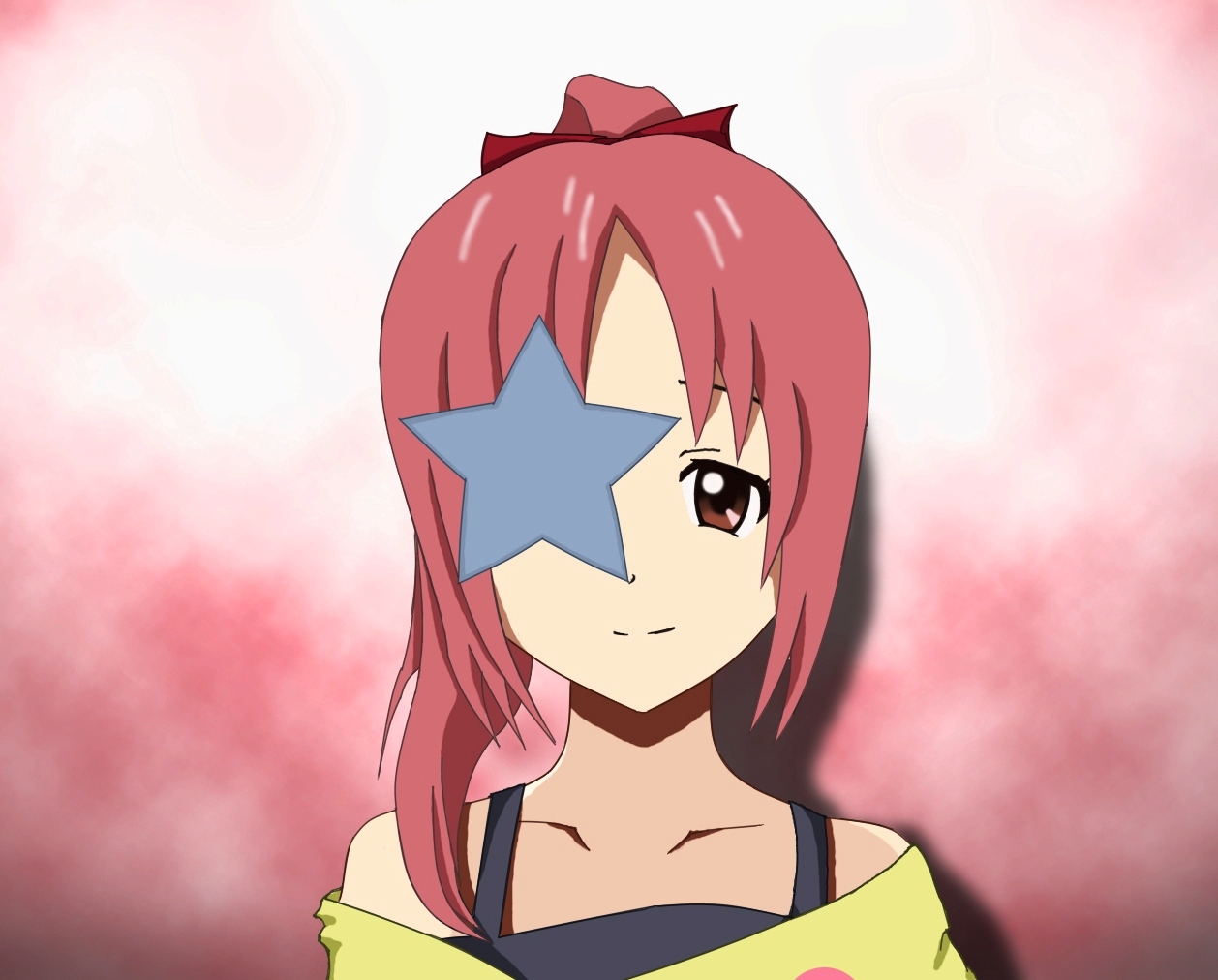 amaru_keiichi, brown_eyes, close, k-on!, miura_akane, pink_hair, ponytail
