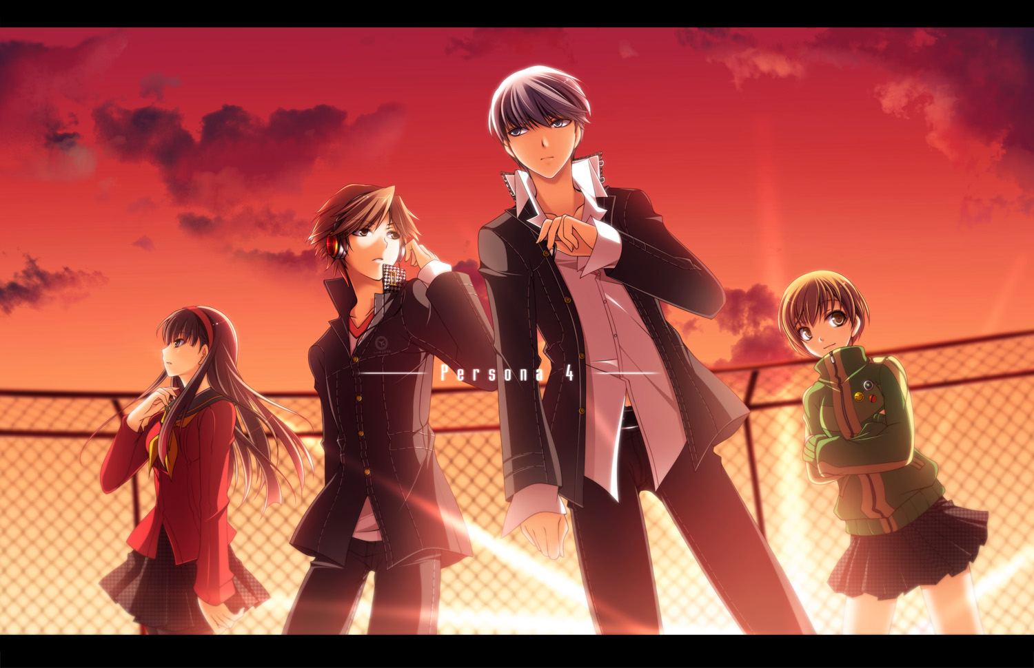 amagi_yukiko, black_eyes, black_hair, brown_eyes, brown_hair, clouds, gray_eyes, gray_hair
