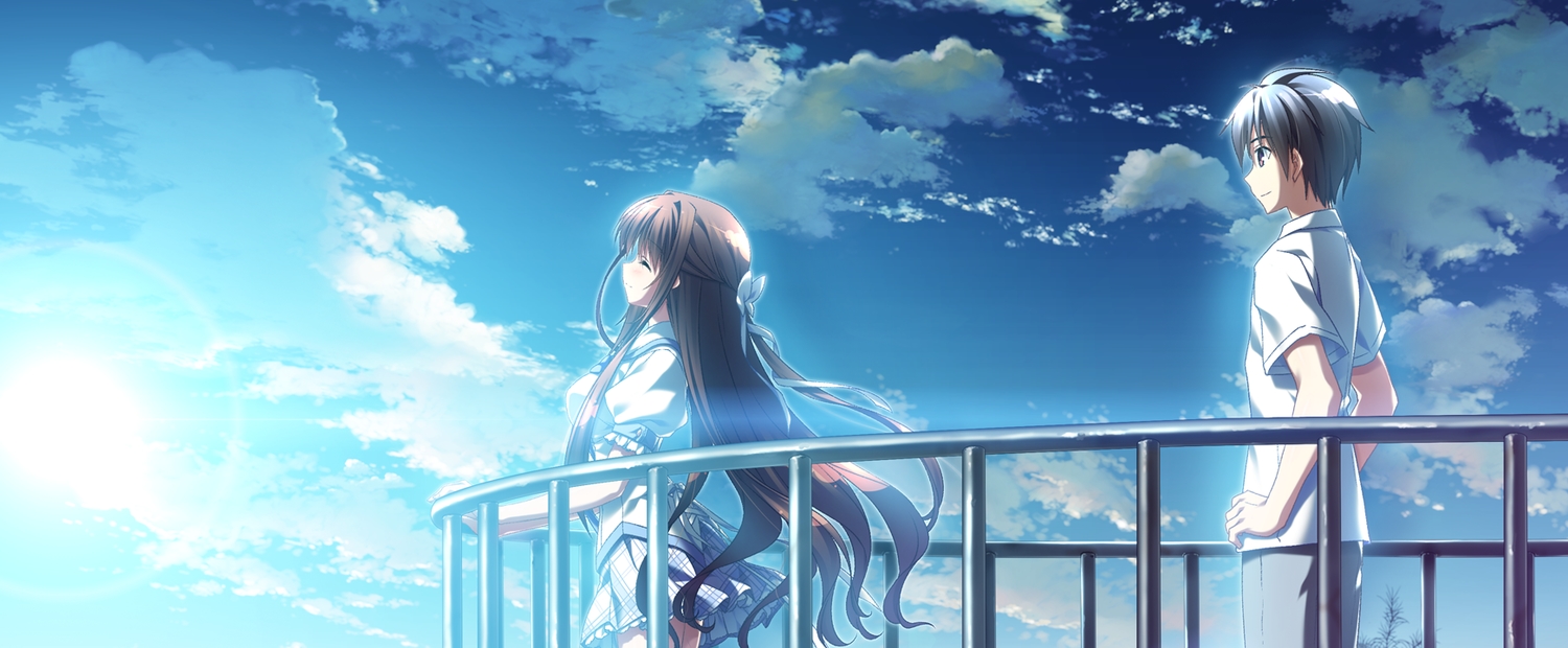 brown_hair, clouds, game_cg, long_hair, minori, natsuzora_no_perseus, sawatari_touka, school_uniform