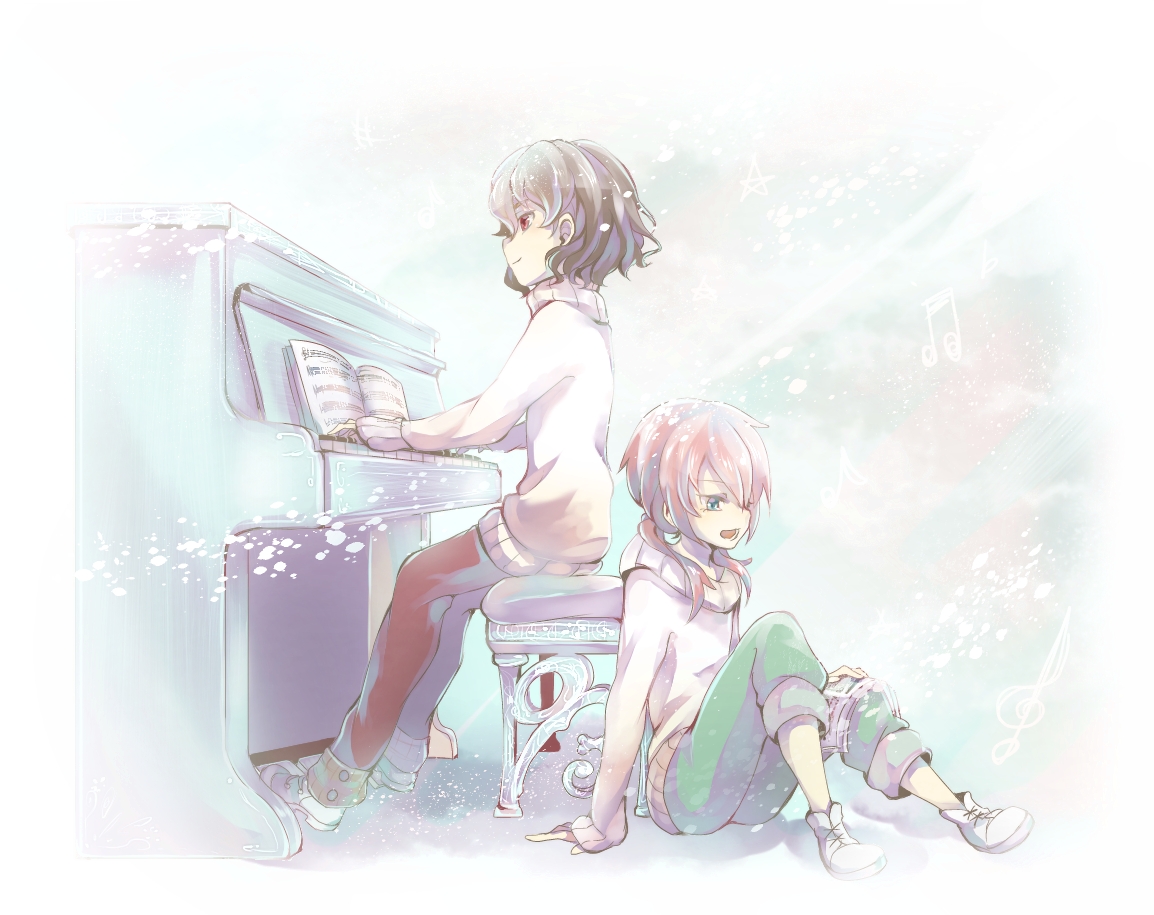 blue_eyes, book, brown_hair, inazuma_eleven, inazuma_eleven_go, instrument, kirino_ranmaru, long_hair