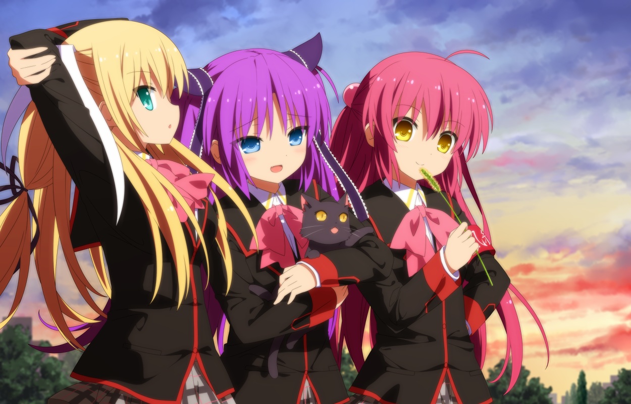 animal, aqua_eyes, blonde_hair, blue_eyes, cat, futaki_kanata, haribote_(tarao), little_busters!