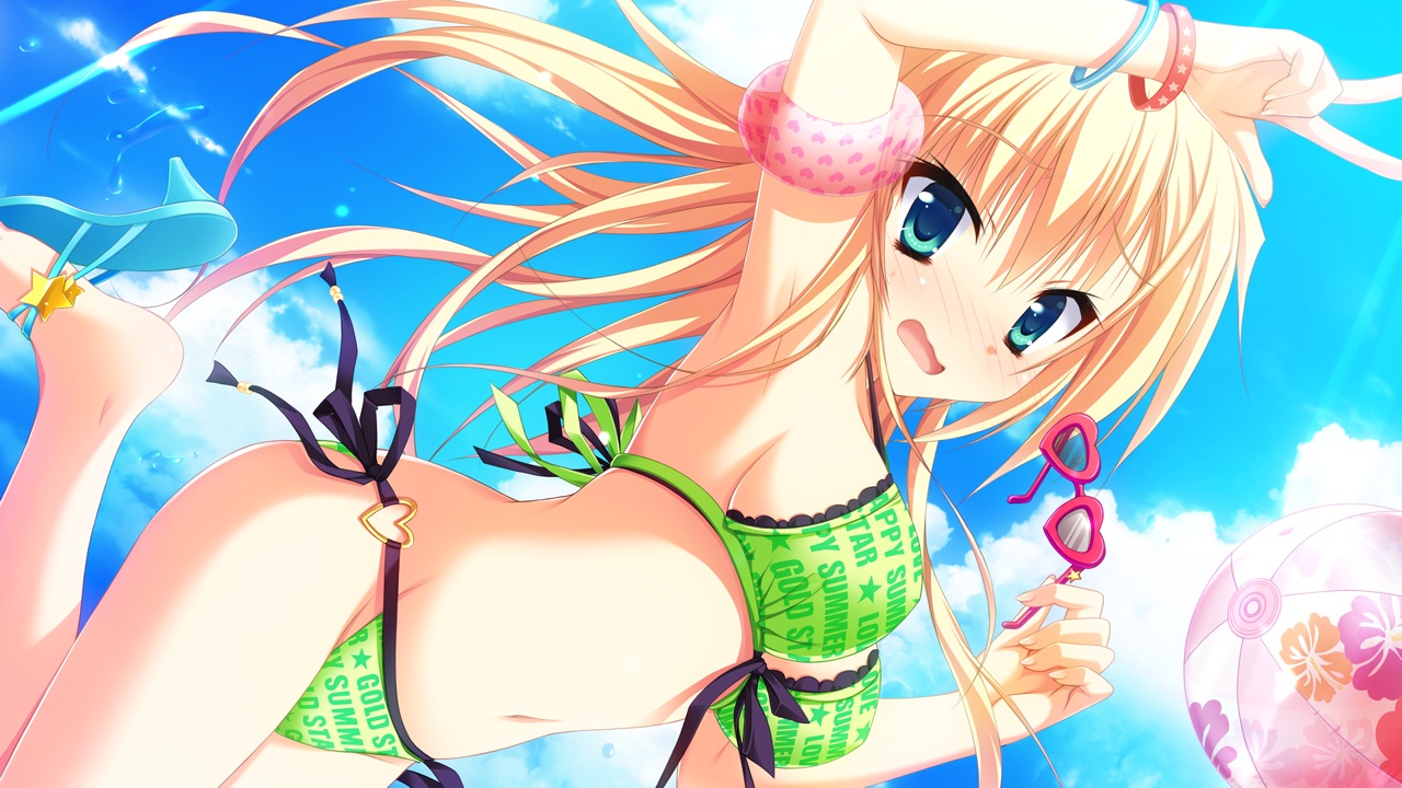 asahina_shin, blonde_hair, blue_eyes, game_cg, glasses, hontani_kanae, karumaruka_circle, long_hair