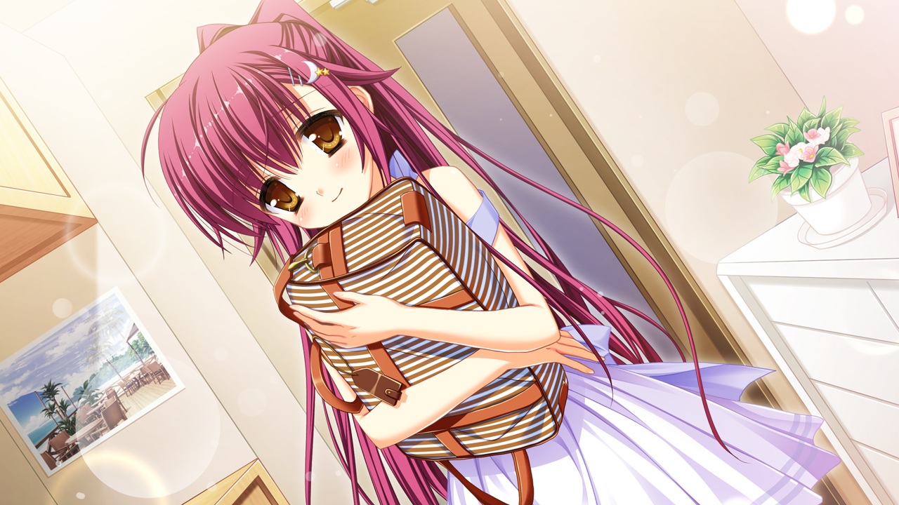 dress, game_cg, hontani_kanae, karumaruka_circle, kousaka_yukiha, long_hair, red_hair, saga_planets