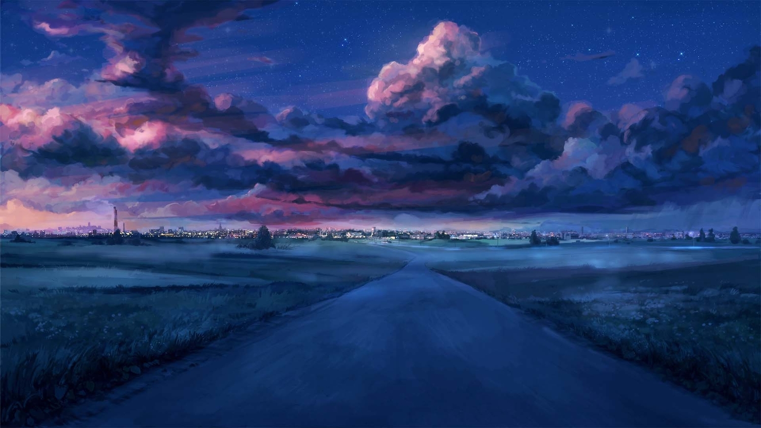 arsenixc, building, city, clouds, everlasting_summer, game_cg, grass, jpeg_artifacts