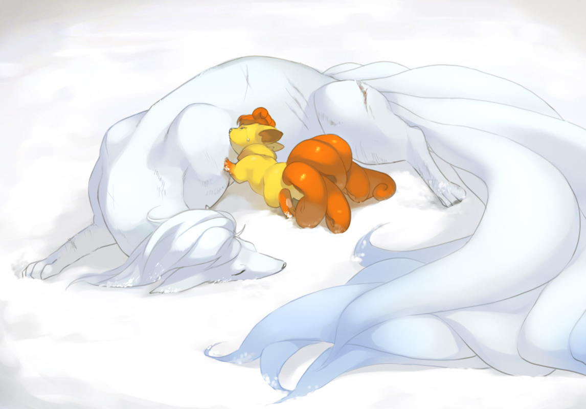 babiuxxx, ninetales, no_humans, pokemon, vulpix, white