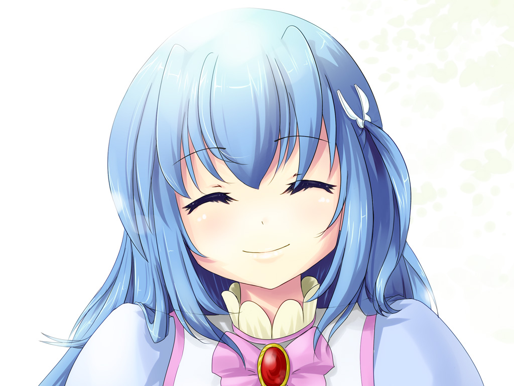 angelic_sonata, blue_hair, close, game_cg, neko_eel, shiori_(angelic_sonata), white