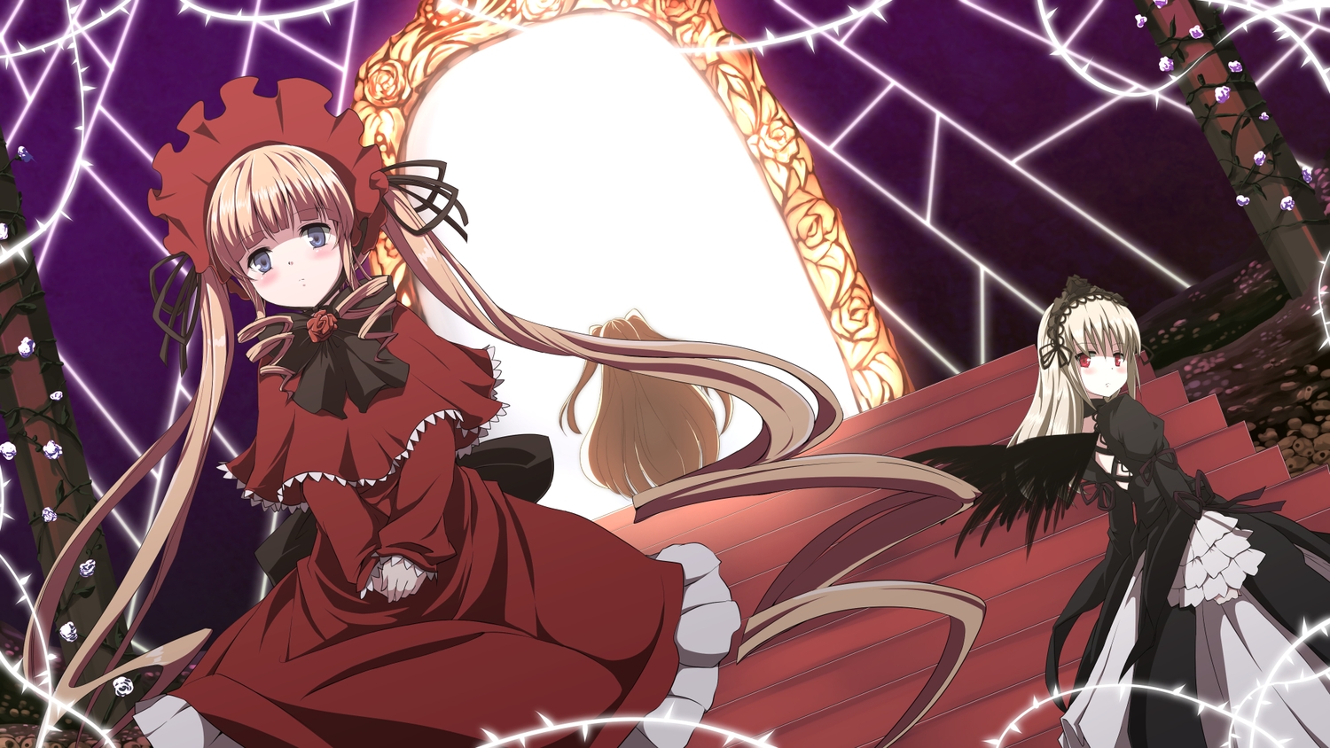blonde_hair, blue_eyes, dress, flowers, kirakishou, lolita_fashion, long_hair, noa_(nagareboshi)