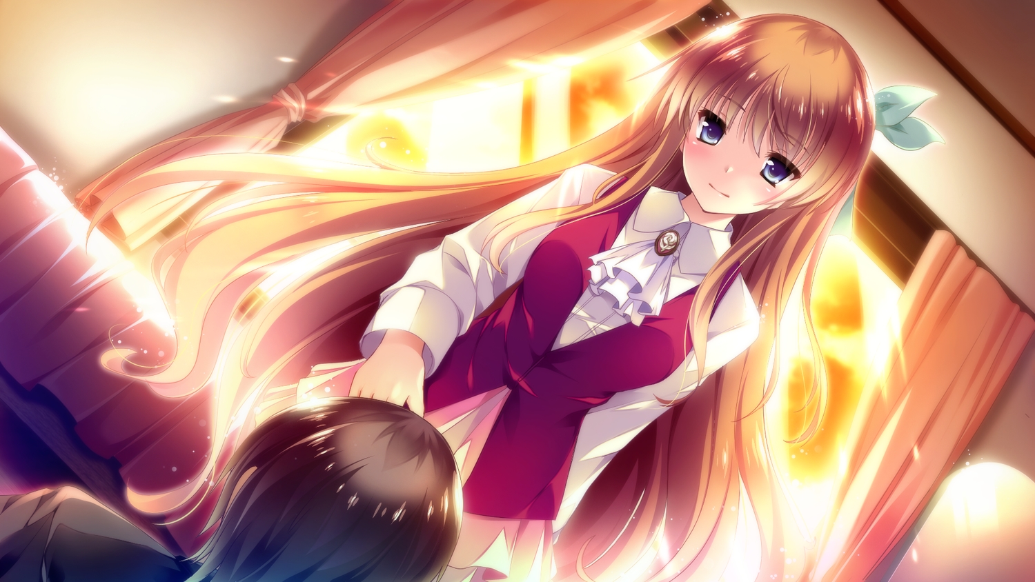 black_eyes, black_hair, brown_hair, ensemble_(company), game_cg, long_hair, mutou_kurihito, naname_nanami