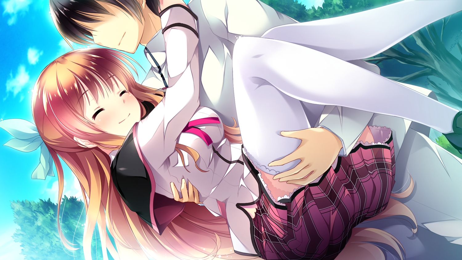black_hair, brown_hair, ensemble_(company), game_cg, long_hair, mutou_kurihito, naname_nanami, ojousama_wa_gokigen_naname