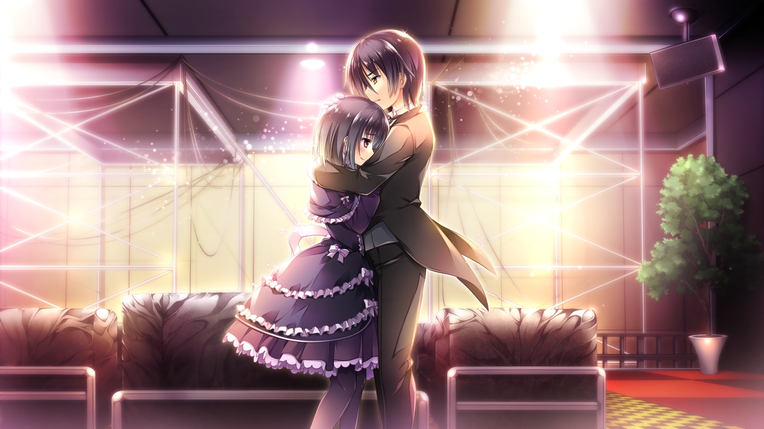 black_hair, ensemble_(company), game_cg, lolita_fashion, mutou_kurihito, ojousama_wa_gokigen_naname, sakurazaki_hajime, short_hair